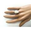 Image 4 : 6.04 CTW Natural Opal And Diamond Ring In 14k White Gold