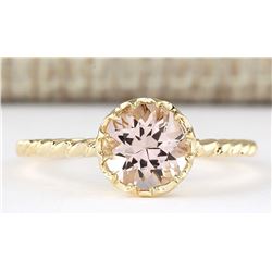 1.20 CTW Natural Morganite Ring In 14k Yellow Gold
