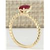 Image 3 : .80 CTW Natural Ruby Ring In 14k Yellow Gold