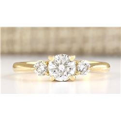 0.63 CTW Natural Diamond Engagement Ring 14k Solid Yellow Gold