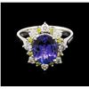 Image 2 : 2.76 ctw Tanzanite and Diamond Ring - 14KT White Gold