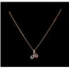 Image 2 : 14KT Rose Gold 1.46 ctw Tourmaline and Diamond Pendant With Chain