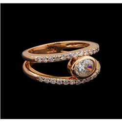 14KT Rose Gold 0.96 ctw Diamond Ring