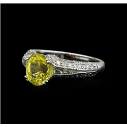 2.76 ctw Yellow Sapphire and Diamond Ring - 18KT White Gold