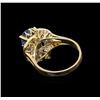 Image 3 : 1.70 ctw Sapphire and Diamond Ring - 14KT Yellow Gold