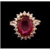 Image 2 : 14KT Rose Gold 5.17 ctw Ruby and Diamond Ring