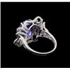Image 3 : 5.92 ctw Tanzanite and Diamond Ring - 14KT White Gold