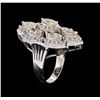 Image 7 : 14KT White Gold 6.82 ctw Ring & Earring Suite