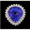Image 2 : GIA Cert 13.48 ctw Tanzanite and Diamond Ring - 14KT White Gold