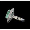 Image 3 : 9.21 ctw Emerald and Diamond Ring - 14KT White Gold