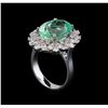 Image 4 : 9.21 ctw Emerald and Diamond Ring - 14KT White Gold