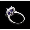 Image 3 : 4.71 ctw Tanzanite and Diamond Ring - 14KT White Gold