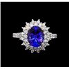 Image 2 : 14KT White and Yellow Gold 2.83 ctw Tanzanite and Diamond Ring