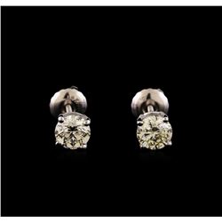 14KT White Gold 1.00 ctw Diamond Solitaire Earrings