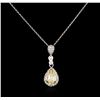 Image 1 : 1.52 ctw Fancy Yellow Diamond Pendant With Chain - 14KT Two-Tone Gold