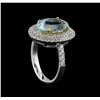 Image 4 : 14KT Two-Tone Gold 5.13 ctw Aquamarine and Diamond Ring