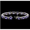 Image 3 : 14KT White Gold 17.76 ctw Tanzanite and Diamond Bracelet