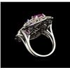 Image 3 : 2.18 ctw Pink Sapphire, Tanzanite and Diamond Ring - 14KT White Gold