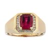 Image 1 : 3.01 ctw Rubellite and Diamond Ring - 14KT Yellow Gold