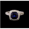 Image 2 : 14KT White Gold 3.13 ctw Sapphire and Diamond Ring