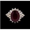 Image 2 : 14KT White Gold 11.87 ctw Ruby and Diamond Ring