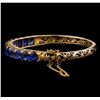Image 2 : 18.72 ctw Sapphire Bangle Bracelet - 18KT Yellow Gold