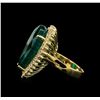 Image 3 : 23.22 ctw Emerald and Diamond Ring - 14KT Yellow Gold