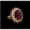 Image 1 : 14KT Yellow Gold 12.78 ctw Ruby and Diamond Ring