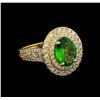 Image 1 : 2.70 ctw Tsavorite and Diamond Ring - 14KT Yellow Gold