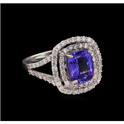 14KT White Gold 2.61 ctw Tanzanite and Diamond Ring