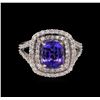 Image 2 : 14KT White Gold 2.61 ctw Tanzanite and Diamond Ring