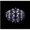 Image 2 : 3.12 ctw Sapphire and Diamond Ring - 14KT White Gold