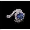 Image 1 : 14KT White Gold 1.78 ctw Tanzanite and Diamond Ring