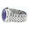 Image 6 : Rolex Stainless Steel Purple Roman Diamond and Sapphire DateJust Men's Watch