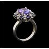 Image 4 : 14KT White Gold 4.75 ctw Tanzanite, Sapphire and Diamond Ring