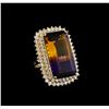 Image 1 : 30.06 ctw Ametrine and Diamond Ring - 14KT Yellow Gold