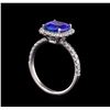 Image 4 : 1.81 ctw Tanzanite and Diamond Ring - 14KT White Gold