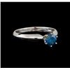 Image 1 : 14KT White Gold 0.60 ctw Round Cut Fancy Blue Diamond Solitaire Ring