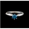 Image 2 : 14KT White Gold 0.60 ctw Round Cut Fancy Blue Diamond Solitaire Ring