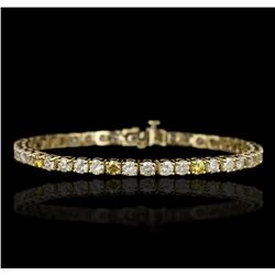 7.20 ctw Diamond Tennis Bracelet - 14KT Yellow Gold