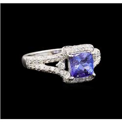 14KT White Gold 1.44 ctw Tanzanite and Diamond Ring