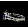 Image 3 : 3.72 ctw Tanzanite and Diamond Ring - 14KT White Gold