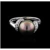 Image 2 : Pearl and Diamond Ring - 14KT White Gold