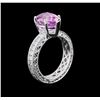 Image 3 : 3.17 ctw Kunzite and Diamond Ring - 14KT White Gold