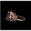 Image 3 : 9.15 ctw Tanzanite and Diamond Ring - 14KT Rose Gold