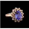 Image 1 : 3.03 ctw Tanzanite and Diamond Ring - 14KT Rose Gold