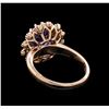 Image 3 : 3.03 ctw Tanzanite and Diamond Ring - 14KT Rose Gold