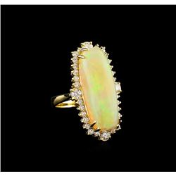 10.30 ctw Opal and Diamond Ring - 14KT Yellow Gold