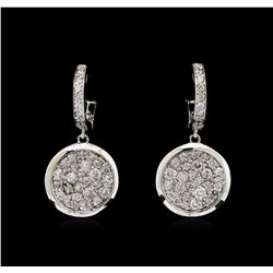 1.22 ctw Diamond Dangle Earrings - 14KT White Gold