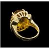 Image 3 : 14KT Yellow Gold 11.17 ctw Citrine and Diamond Ring